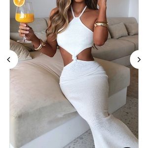 Babyboo Fashion Martini Maxi Dress - White - XS